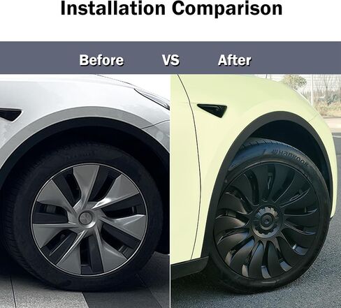 Wheel Cover 19 Inch Hubcaps Compatible with Tesla Model Y 2021-2024 Replacement for Tesla Model Y Accessories 2021-2024 4 Pcs Rim Protector Gemini Wheel Cover Matte Black ABS Hubcaps in Saudi Arabia