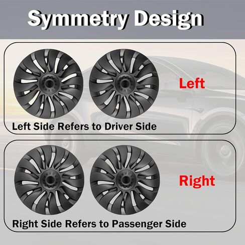 Wheel Cover 19 Inch Hubcaps Compatible with Tesla Model Y 2021-2024 Replacement for Tesla Model Y Accessories 2021-2024 4 Pcs Rim Protector Gemini Wheel Cover Matte Black ABS Hubcaps in Saudi Arabia