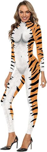 المرأة هالوين الحيوان زي 3D طباعة تأثيري ارتداءها مثير Catsuit بذلة in Kuwait