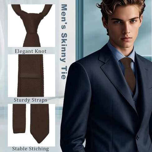 Skinny Tie, Pointed Knit Ties for Men 2.76" Men's Neckties for Wedding Business Graduation Casual Shirt Uniform in Saudi Arabia