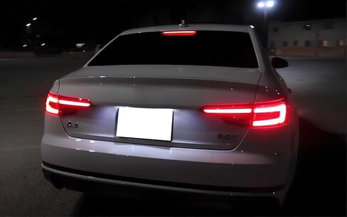 iJDMTOY OEM-Spec عدسة حمراء داكنة كاملة LED للزجاج الأمامي الخلفي مجموعة شريط ضوء الفرامل الثالثة المتوافقة مع 2017-2024 Audi A4 S4 (طراز B9)، 2020-2024 A8 S8 in Saudi Arabia
