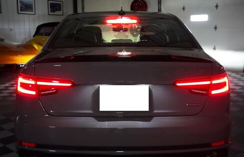 iJDMTOY OEM-Spec عدسة حمراء داكنة كاملة LED للزجاج الأمامي الخلفي مجموعة شريط ضوء الفرامل الثالثة المتوافقة مع 2017-2024 Audi A4 S4 (طراز B9)، 2020-2024 A8 S8 in Saudi Arabia