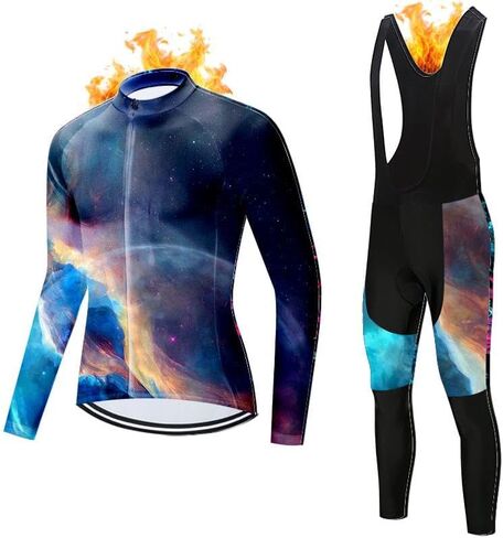 Women Cycling Jersey Set Winter Long Sleeve Warm Fleece Bike Clothing Bicycle Bibs Pants with 4D Padded Cycling Kit in Saudi Arabia