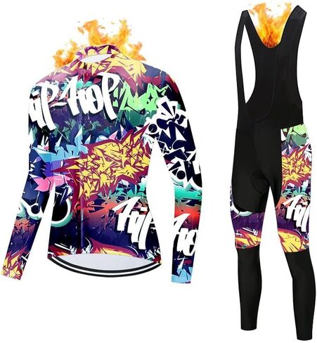 Women Cycling Jersey Set Winter Long Sleeve Warm Fleece Bike Clothing Bicycle Bibs Pants with 4D Padded Cycling Kit in Saudi Arabia