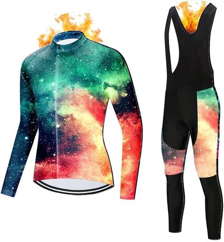 Women Cycling Jersey Set Winter Long Sleeve Warm Fleece Bike Clothing Bicycle Bibs Pants with 4D Padded Cycling Kit in Saudi Arabia