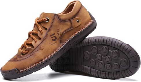 Handcrafted Leather Driving Loafers - Breathable Slip-On Business Casual Shoes with Metal Perforations, Flexible Flat Sole & Lightweight Comfort in Kuwait