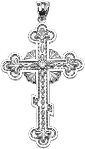 Claddagh مجوهرات دينية ذهبية سوليتير مكعب زركونيا قلادة صليب أرثوذكسية شرقية أنيقة من الفضة الإسترليني in Saudi Arabia