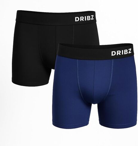 Men's Moisture-blocking Boxer Briefs, Navy and Black, 2-Pack in Saudi Arabia