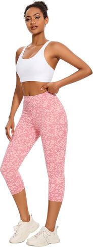Capri Leggings for Women with Pockets, High Waisted Leggings Tummy Control Yoga Pants Workout Leggings in Saudi Arabia