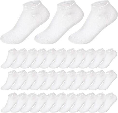 100 Pairs White Low Cut Socks Bulk for Women Men, Thin Breathable Casual Socks for Unisex Homeless Charity Event in Saudi Arabia