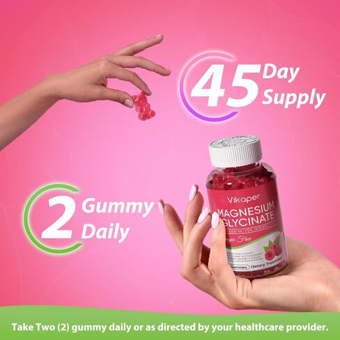 Magnesium Glycinate Gummies 1000mg for Kids Adults,Sugar Free,High Absorption Calcium Magnesium Supplement,Vegan,Non GMO,Gelatin Free,Support Calm Mood,Sleep,Boosts Energy.90 Raspberry Gummies in Saudi Arabia