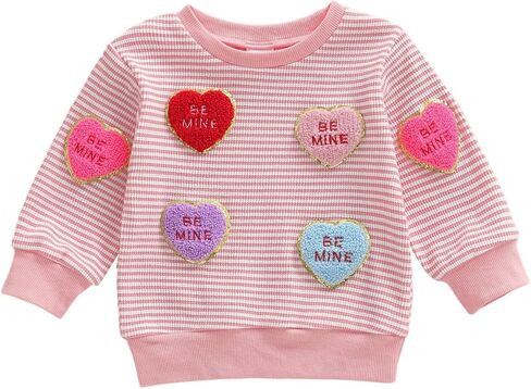 Toddler Baby Girl Boy Valentines Day Outfit Long Sleeve Letter Print Sweatshirt Shirt Infant Spring Clothes in Saudi Arabia