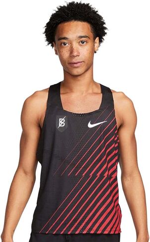 Nike Men's Dri Fit ADV Aeroswift Bowerman Track Racing Singlet Top Small Black/Red in Saudi Arabia