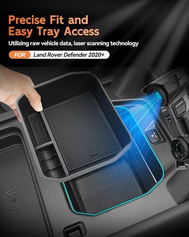 CDEFG for Land Rover Defender 2020-2025 Accessories Center Console Organizer Tray 2020-2023 2024 2025 Defender 90 110 130 Armrest Storage Middle Console Insert in Saudi Arabia