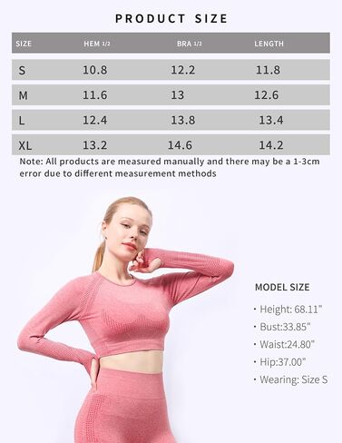 Women's Long Sleeve Crop Yoga Top Seamless High Stretch Gym Workout Shirt for Gym and Yoga in Saudi Arabia