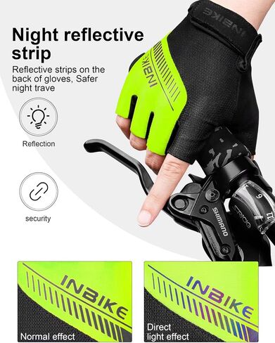 قفازات الدراجة INBIKE نصف إصبع مبطنة بدون أصابع للدراجة للرجال والنساء قابلة للتمدد وقابلة للتنفس in Kuwait