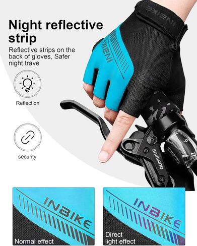 INBIKE Half Finger Bike Gloves Padded Fingerless Bicycle Glove for Men Women Stretchable Breathable in Saudi Arabia