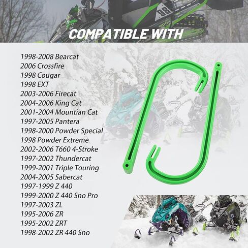 3639-781 Snowmobile Ski Loops Handles Set Compatible with Arctic Cat Z/ZL/ZRT/Firecat Snowmobile (A Pair of Green) in Saudi Arabia