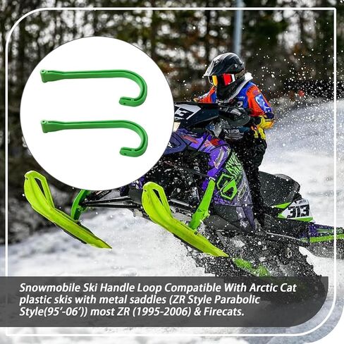 3639-781 Snowmobile Ski Loops Handles Set Compatible with Arctic Cat Z/ZL/ZRT/Firecat Snowmobile (A Pair of Green) in Saudi Arabia