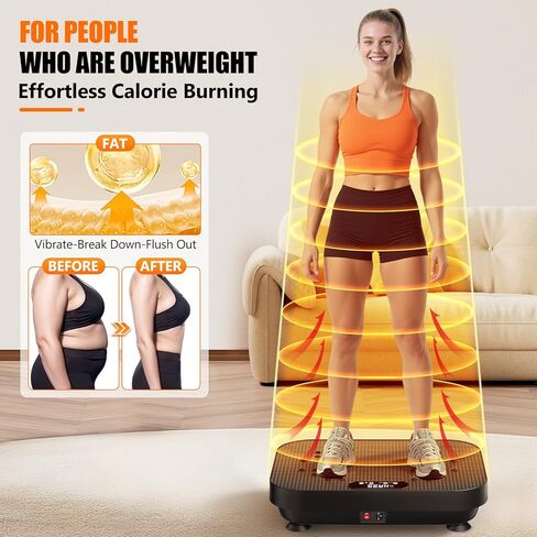 Vibration Plate Exercise Machine,Whole Body Workout Power Vibrate Plate Lymphatic Drainage Machine Helps Weight Loss Shaping Toning Wellness in Saudi Arabia