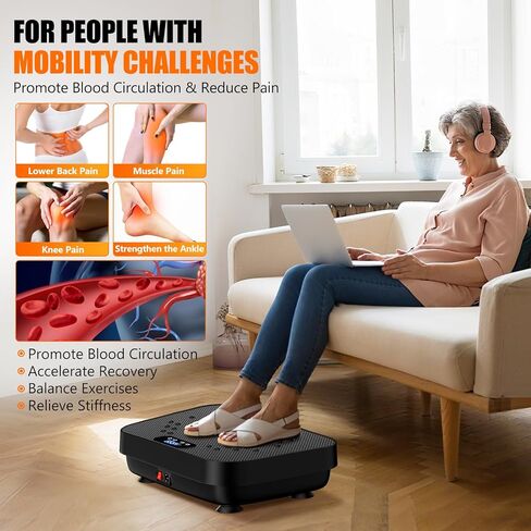 Vibration Plate Exercise Machine,Whole Body Workout Power Vibrate Plate Lymphatic Drainage Machine Helps Weight Loss Shaping Toning Wellness in Saudi Arabia