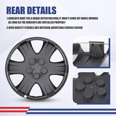 15" Wheel Covers Hubcaps Black Lacquer Wheel Rim Cover Fit for 2005-2008 Toyota Corolla, 15 Inch Hubcaps Set of 4 PP Material Hub Caps Snap On Replacement Accessories for 05-08 Toyota Corolla in Saudi Arabia