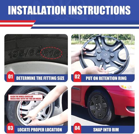 15" Wheel Covers Hubcaps Black Lacquer Wheel Rim Cover Fit for 2005-2008 Toyota Corolla, 15 Inch Hubcaps Set of 4 PP Material Hub Caps Snap On Replacement Accessories for 05-08 Toyota Corolla in Saudi Arabia