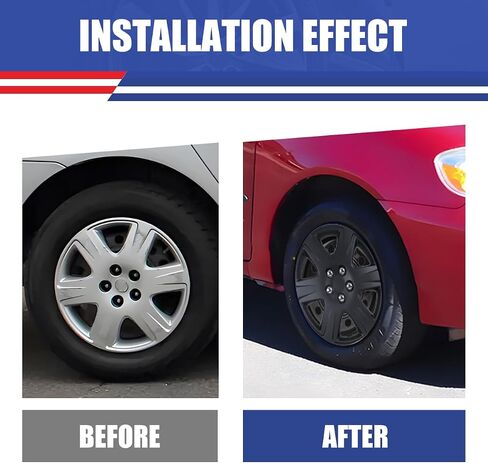 15" Wheel Covers Hubcaps Black Lacquer Wheel Rim Cover Fit for 2005-2008 Toyota Corolla, 15 Inch Hubcaps Set of 4 PP Material Hub Caps Snap On Replacement Accessories for 05-08 Toyota Corolla in Saudi Arabia