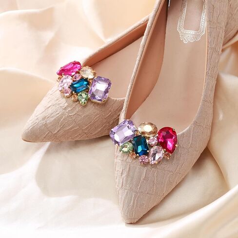 Flyonce Shoe Clips Sparkly Rhinestone Crystal Decarative Shoe Clips for Women Dress Shoes Jewelry Accessories for Pumps Flats in Saudi Arabia