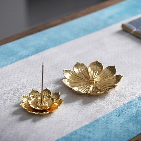 Incense Holder for Sticks, Incense Burner, Brass Lotus Incense Stick Holder and Detachable Ash Catcher in Saudi Arabia