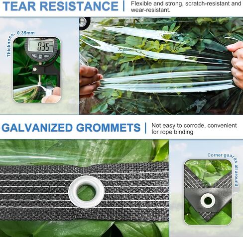 Clear Tarps Heavy Duty Waterproof 4x6ft Clear Tarp with Grommets and Reinforced Edges 14Mil Thickened Tear Resistant Clear Vinyl Plastic Tarp for Outdoor Patio Chicken Coop Greenhouse Plant in Saudi Arabia