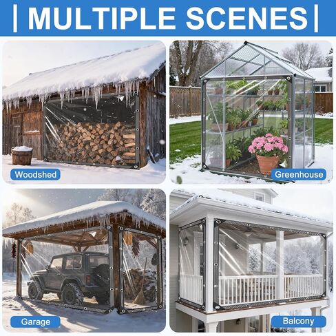 Clear Tarps Heavy Duty Waterproof 4x6ft Clear Tarp with Grommets and Reinforced Edges 14Mil Thickened Tear Resistant Clear Vinyl Plastic Tarp for Outdoor Patio Chicken Coop Greenhouse Plant in Saudi Arabia