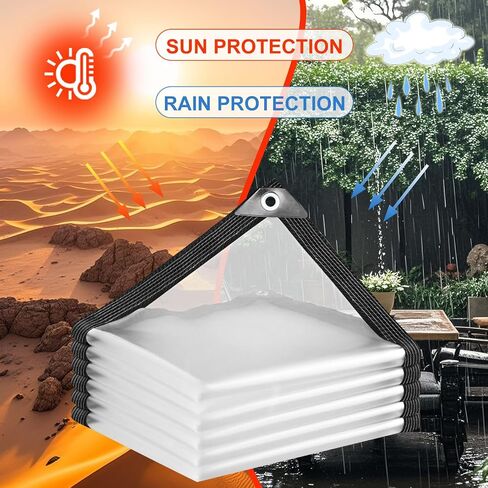Clear Tarps Heavy Duty Waterproof 4x6ft Clear Tarp with Grommets and Reinforced Edges 14Mil Thickened Tear Resistant Clear Vinyl Plastic Tarp for Outdoor Patio Chicken Coop Greenhouse Plant in Saudi Arabia