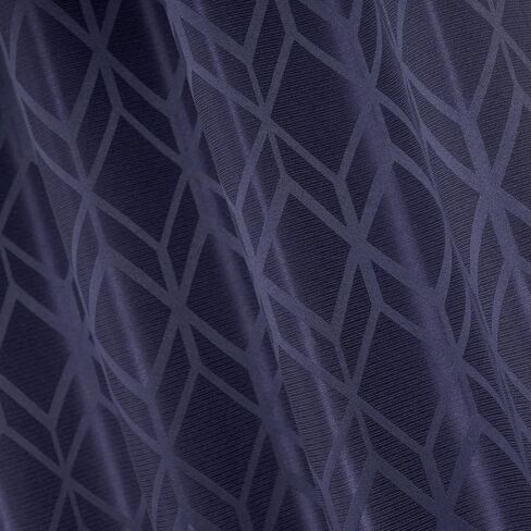 Amazon Basics Jacquard 2-Piece 100% Blackout Curtains, Living Room and Bedroom Drapes, Thermal Insulated Window Treatment, 52"x84", Dark Blue in Kuwait