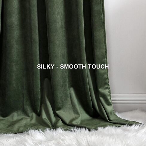 Benedeco Camel Velvet Curtains for Bedroom Window with Pom Pom, Super Soft Luxury Drapes, Room Darkening Thermal Insulated Rod Pocket Curtain for Living Room, W52 by L90 inches, 2 Panels in Saudi Arabia