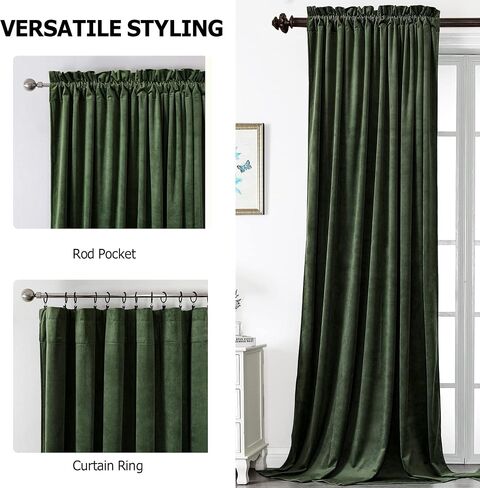 Benedeco Camel Velvet Curtains for Bedroom Window with Pom Pom, Super Soft Luxury Drapes, Room Darkening Thermal Insulated Rod Pocket Curtain for Living Room, W52 by L90 inches, 2 Panels in Saudi Arabia