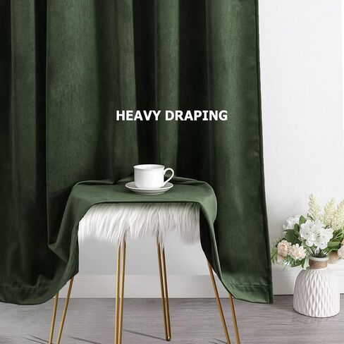Benedeco Camel Velvet Curtains for Bedroom Window with Pom Pom, Super Soft Luxury Drapes, Room Darkening Thermal Insulated Rod Pocket Curtain for Living Room, W52 by L90 inches, 2 Panels in Saudi Arabia