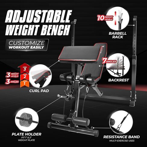 Yes4All Multi-Functional Workout Bench, Sit Up Bench, Weight Bench, Roman Chair & Back Extension for Core Training in Kuwait