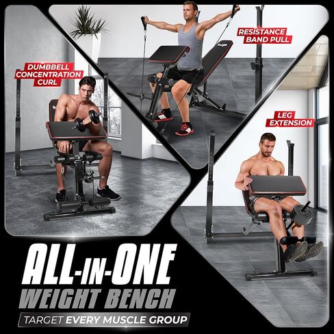Yes4All Multi-Functional Workout Bench, Sit Up Bench, Weight Bench, Roman Chair & Back Extension for Core Training in Kuwait