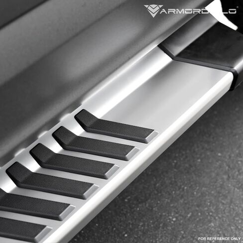 Armordillo 6" OE Style with Polymer Stripes Aluminum Running Boards|Compatible with 2005-2023 Toyota Tacoma Double (Crew) Cab|8735886|Silver|Side Step Nerf Bars in Saudi Arabia