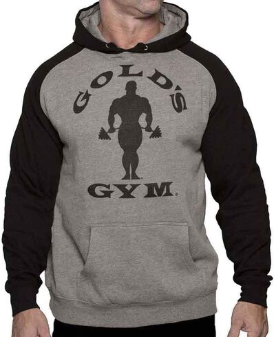 Gold's Gym Raglan Hoodie - Official Licensed - HPC-1 (L, Gray Heather/Black) (L) in Saudi Arabia
