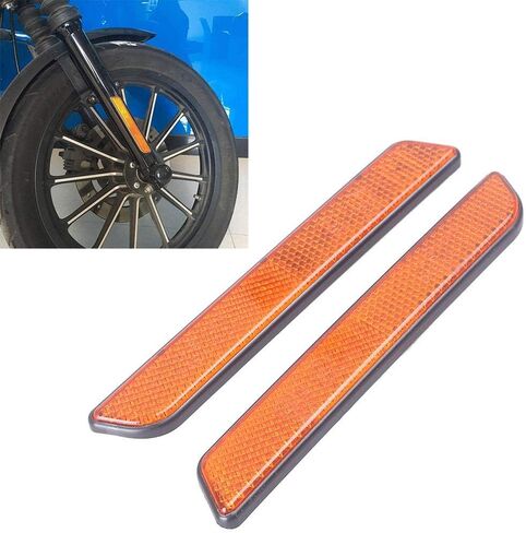 GZYF Motorcycle Side Reflector Compatible with for Harley, Pair Front Fork Leg Reflectors Side Visibility for Harley All Lower Legs Slider/for Softail/for Sportster, Orange in Saudi Arabia