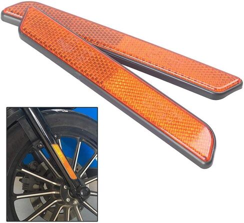 GZYF Motorcycle Side Reflector Compatible with for Harley, Pair Front Fork Leg Reflectors Side Visibility for Harley All Lower Legs Slider/for Softail/for Sportster, Orange in Saudi Arabia