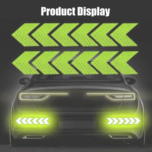 10 PCS Reflective Stickers, 1.97" x 1.77" Waterproof High Visibility Night Caution Warning Arrow Shape Safety Reflective Tapes, Universal for Most Vehicles (Yellow) in Saudi Arabia