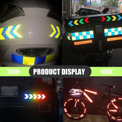10 PCS Reflective Stickers, 1.97" x 1.77" Waterproof High Visibility Night Caution Warning Arrow Shape Safety Reflective Tapes, Universal for Most Vehicles (Yellow) in Saudi Arabia