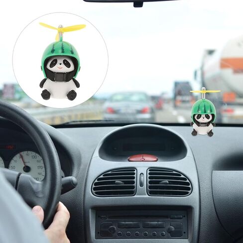Alipis Cute Panda Car Ornaments - Resin Dashboard Decorations for Electric Scooter, Motorcycle, and Bicycle - Easy Installation in Saudi Arabia