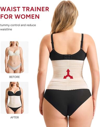 Nebility Waist Trainer for Women Corset Shapewear Tummy Control Segmented Waist Cincher Workout Girdle in Kuwait