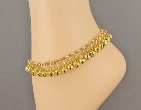 Artist Unknown gold jingle bells adjustable anklet ankle bracelet belly dancer 8-10 inches long in Saudi Arabia