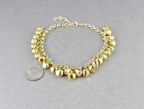 Artist Unknown gold jingle bells adjustable anklet ankle bracelet belly dancer 8-10 inches long in Saudi Arabia