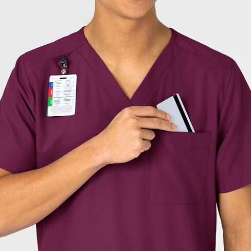 WonderWink W123 Unisex 4 Pocket Utility Scrub Top, Red, 5X in Saudi Arabia